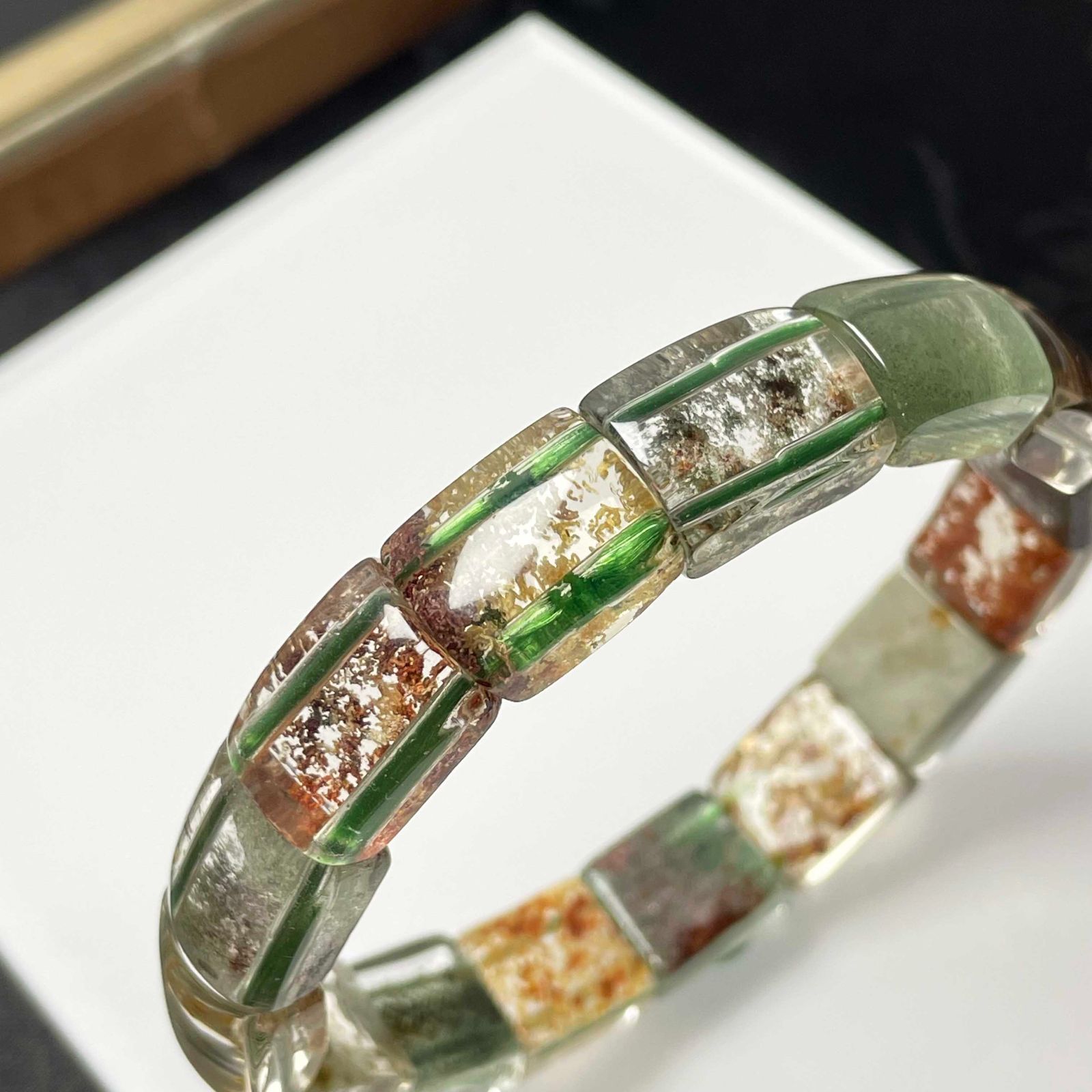 10%OFF 天然石☆【多彩なガーデンクォーツ】☆バングル 庭園水晶 