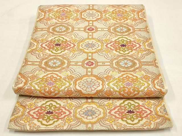 平和屋着物●龍村平蔵製　六通柄　本袋帯　乾隆蜀江錦　金銀糸　正絹　逸品　AAAT3782wj 平和屋着物○龍村平蔵製 六通柄 本袋帯 乾隆蜀江錦 金銀糸 正絹 逸品