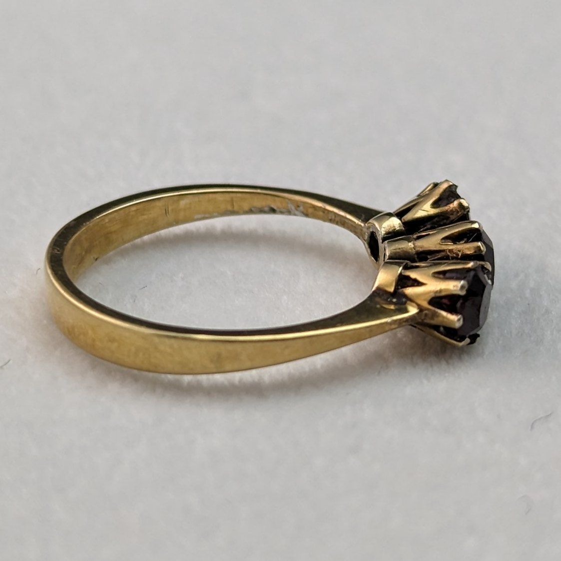 1997年 英国ヴィンテージジュエリー ガーネット 純銀ギルトリング 指輪