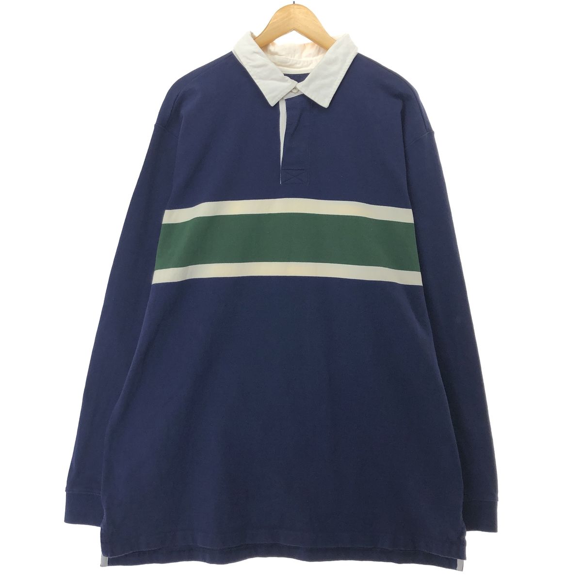 古着 エルエルビーン L.L.Bean ボーダー柄 長袖 ラガーシャツ メンズXL/eaa456307