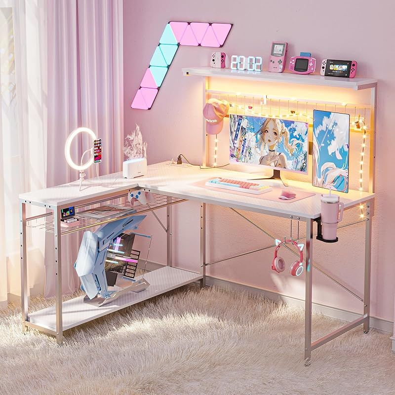 Amazon | Bestier ゲーミングデスク l字デスク 幅107cm