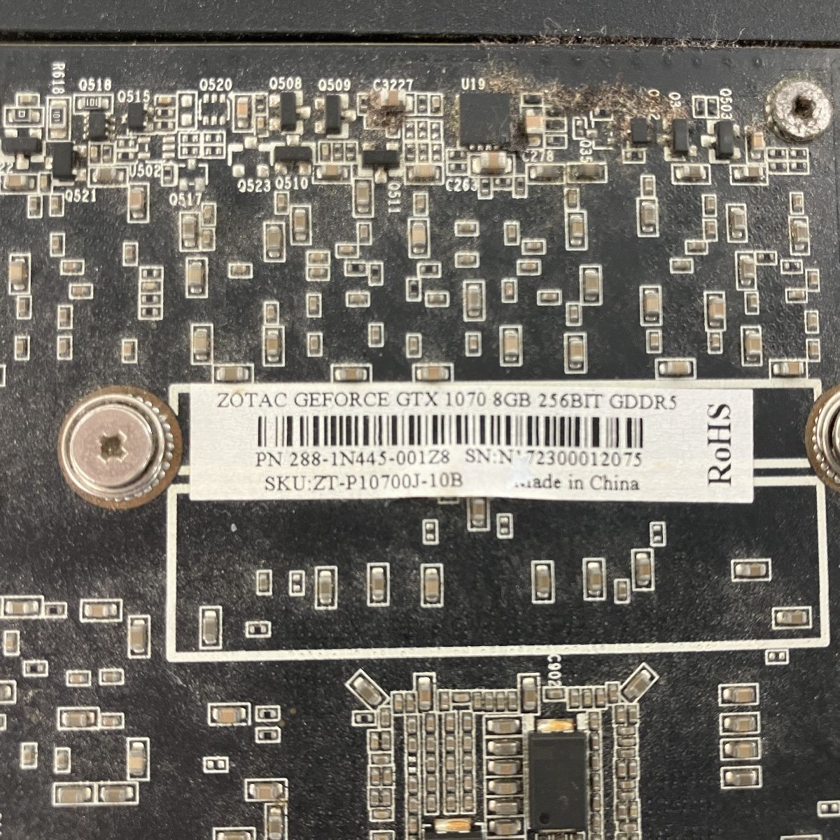 PCパーツ ZOTAC GTX 1070 8GB ZOTAC 〔中古〕即納 ZOTAC GeForce GTX 1070 8GB(ZT-P10700J-10B