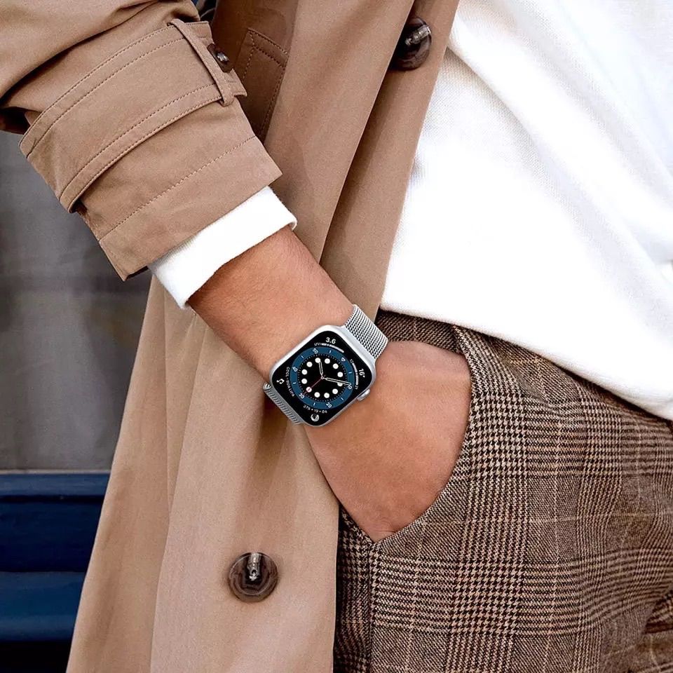 Apple Watch ミラネーゼ ループ ベルト ブラックアップル