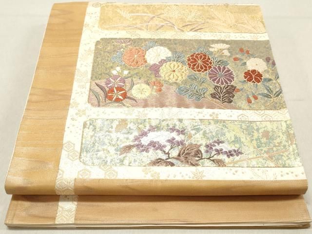 平和屋着物○ワンタッチ つけ帯 孔雀辻が花 プラチナ箔 やまと誂製 箱