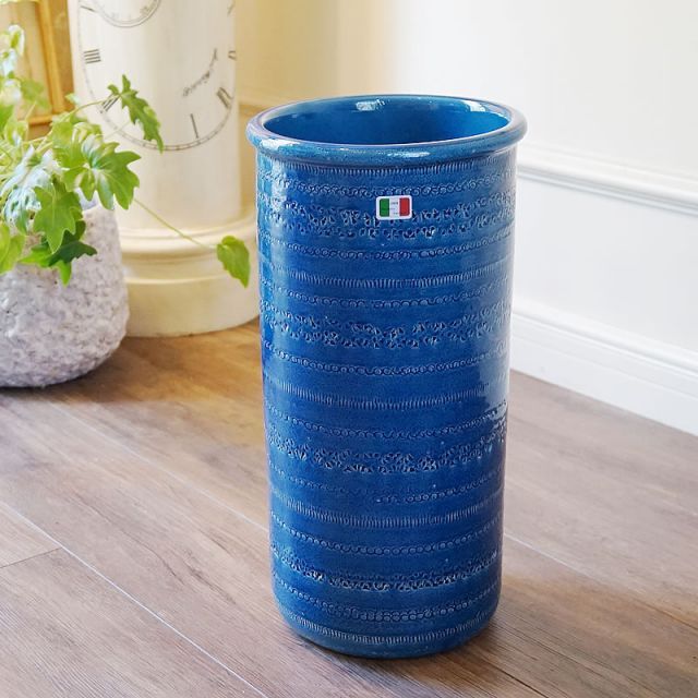 傘立て 陶器 イタリア 青 ブルー アンブレラスタンド 玄関 傘立て陶器  ビトッシ調 傘立て おしゃれ 輸入雑貨 傘たて かさたて 傘 北欧 かわいい 雑貨 アンティーク調 インポート インテリア 