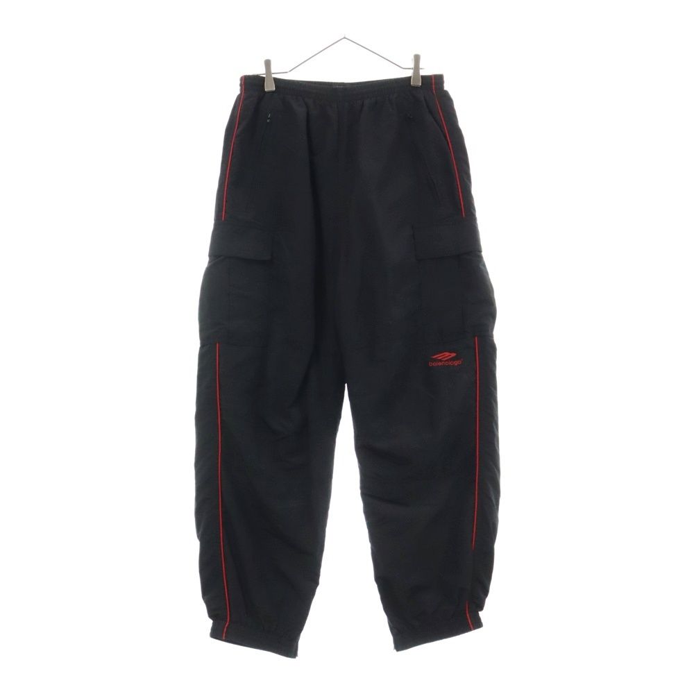 BALENCIAGA バレンシアガ 22AW 3B SPORTS ICON 刺繍ロゴ トラックカーゴパンツ トラウザー ブラック 720221 TKO48 BALENCIAGA (バレンシアガ) 22AW 3B SPORTS ICON 刺繍ロゴ トラック