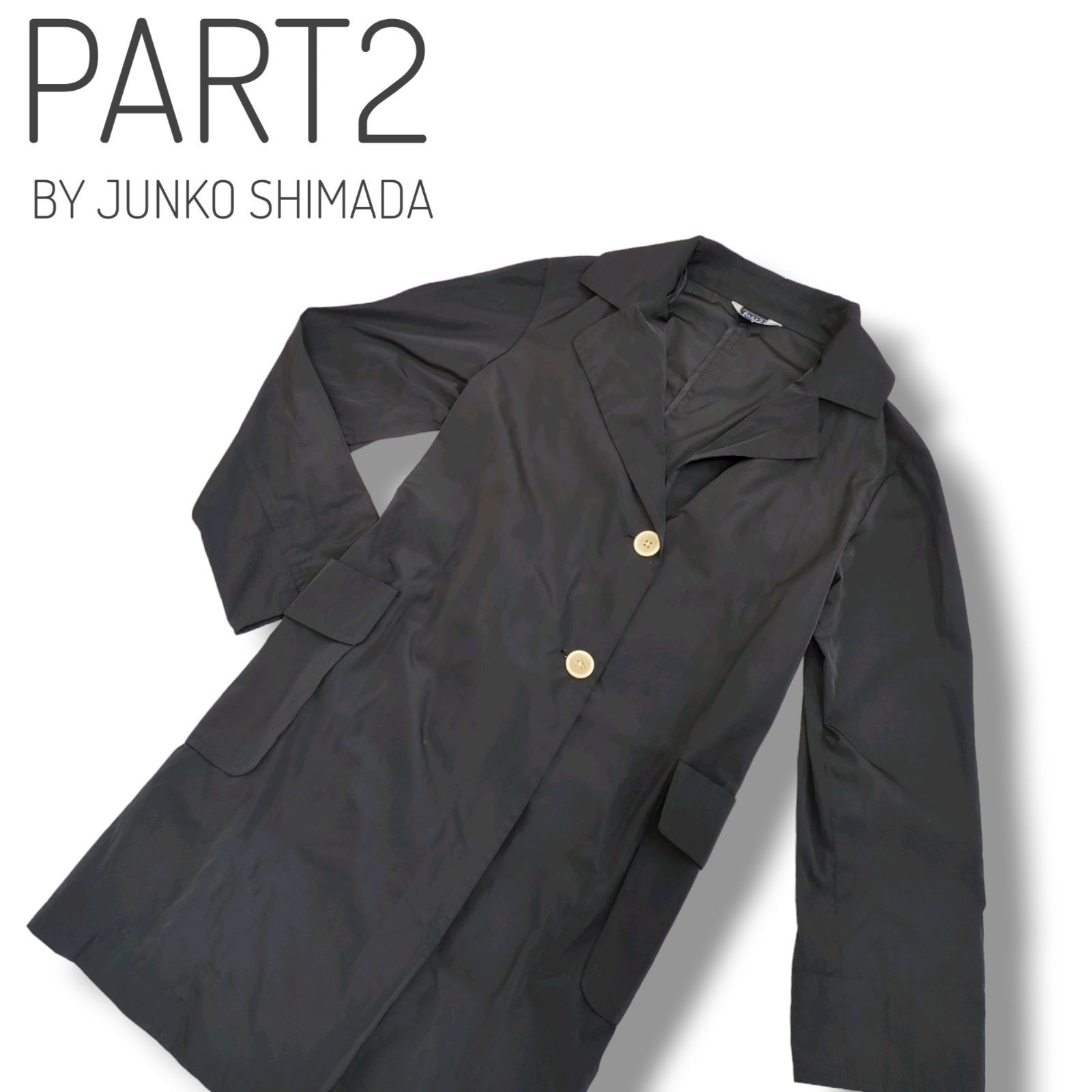 JUNKO SHIMADA PART2 ネイビー スプリングコート JUNKO SHIMADA PART2》（11）L相当ネイビー紺中綿コート - メルカリ