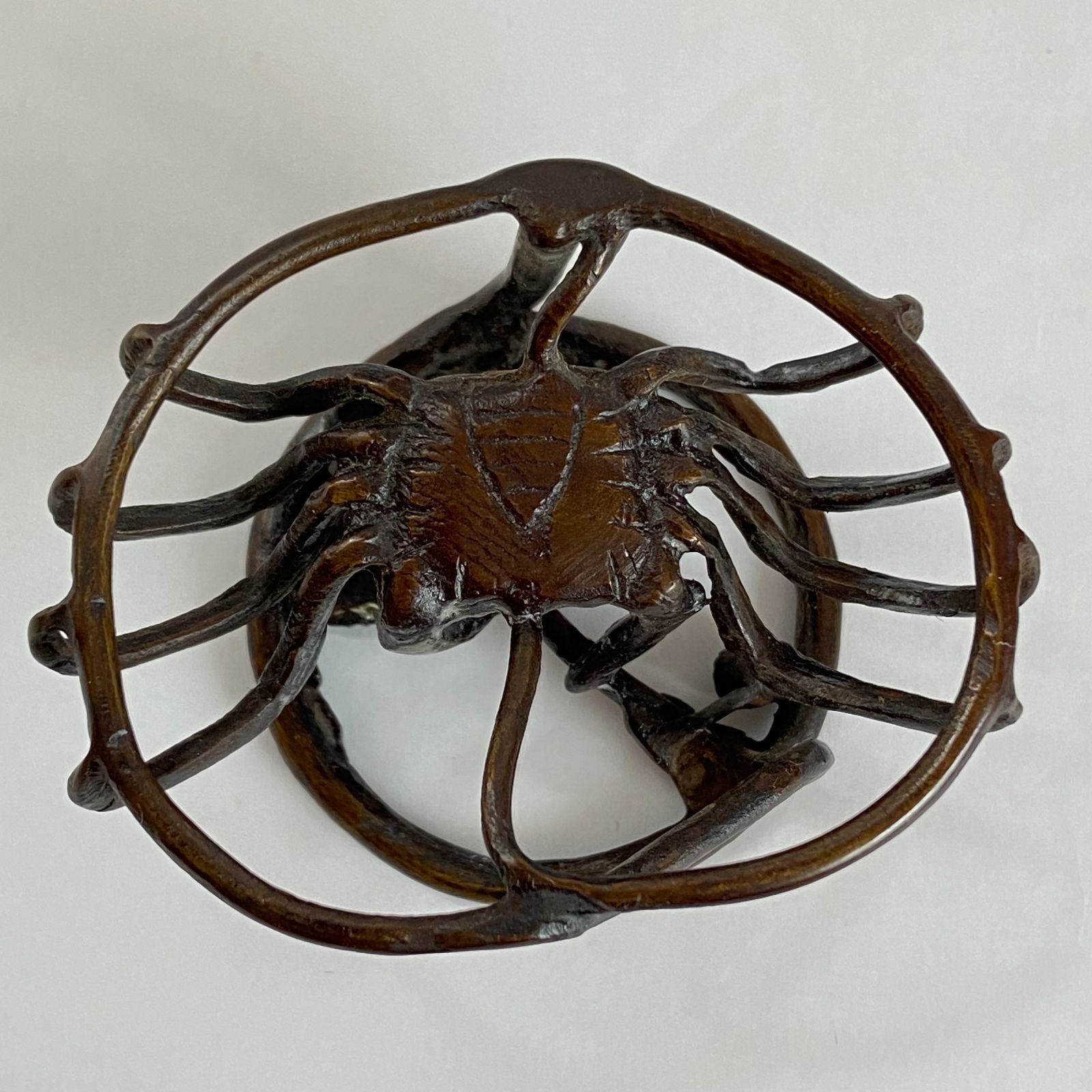 岡黒 岡黒 極上 初だし品 唐物 唐銅製 蟹型 鉄瓶の