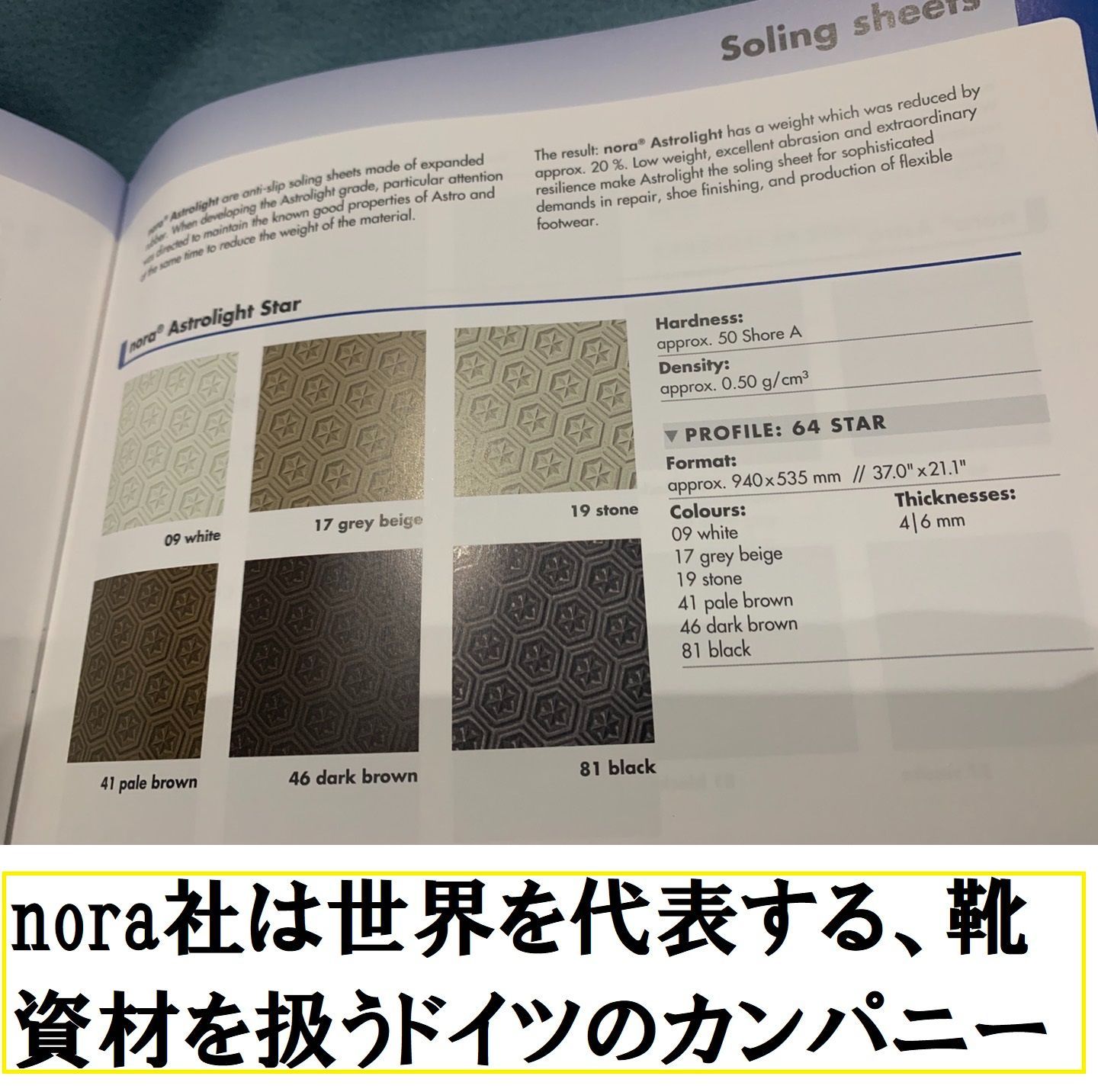 小分け販売】nora アストロスター 4mm 20×30㎝ 靴修理材料 靴底 - メルカリ