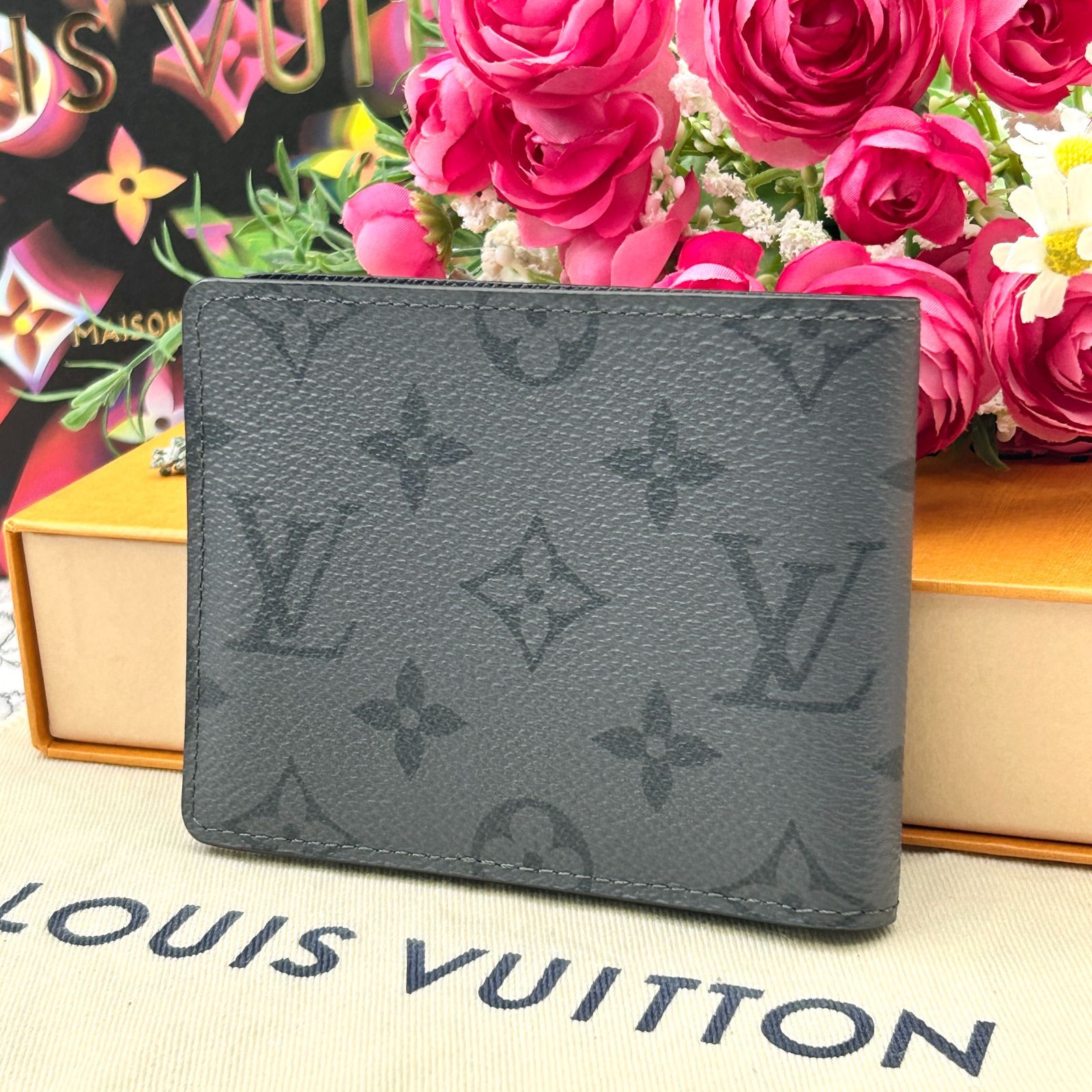級 ルイヴィトン モノグラム シャドウ ミュルティプル 折財布