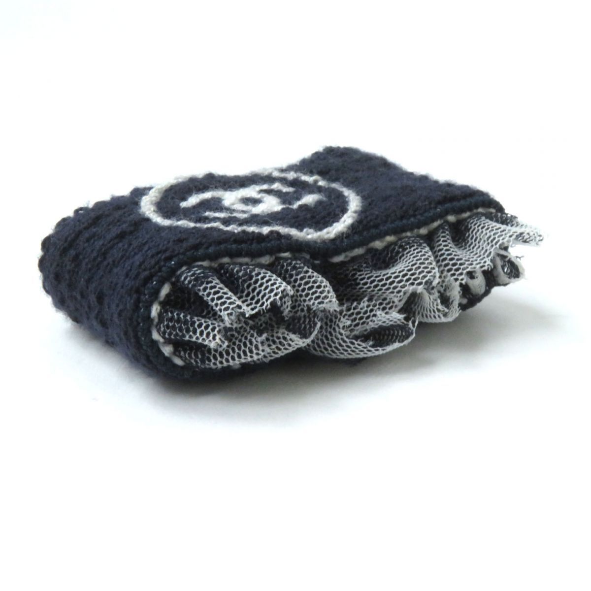 良品☆CHANEL シャネル A17947 ココマーク フリルレース パイル