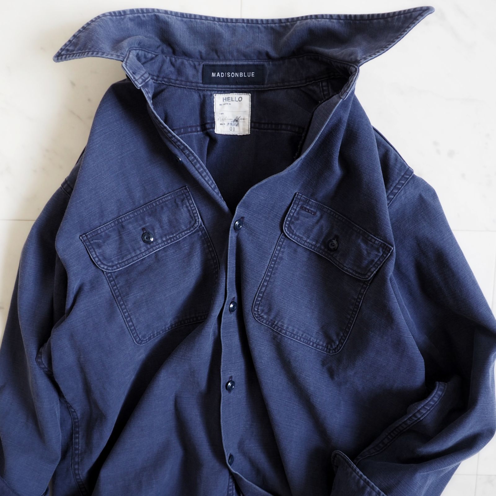 希少!!イエナ別注【マディソンブルー】ハンプトンバックサテン