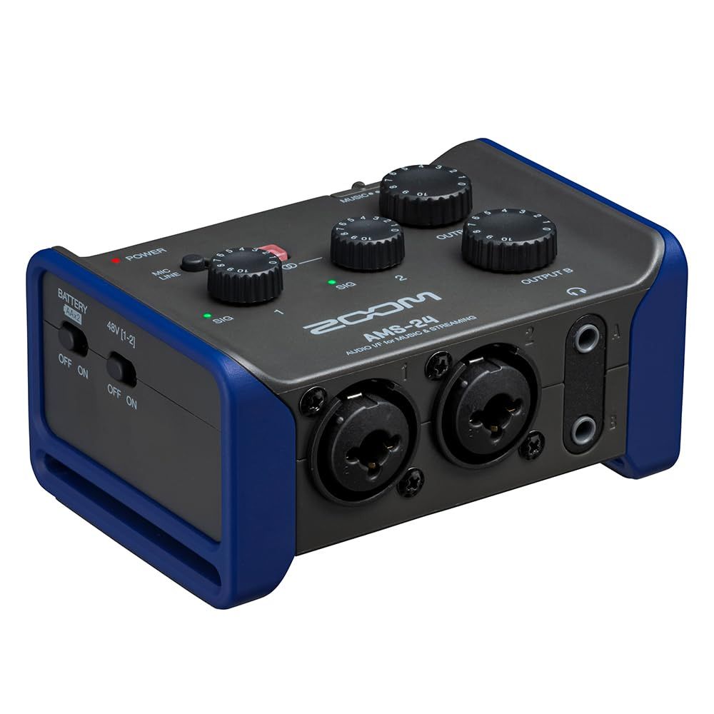 ZOOM ズーム AMS-24 オーディオインターフェース ブラック 2イン4アウト配信機材 USB Type-C対応 小型 手のひらサイズ MUSIC|STREAMING切替スイッチ搭載 ループバック スマホ Windows Mac iOS And