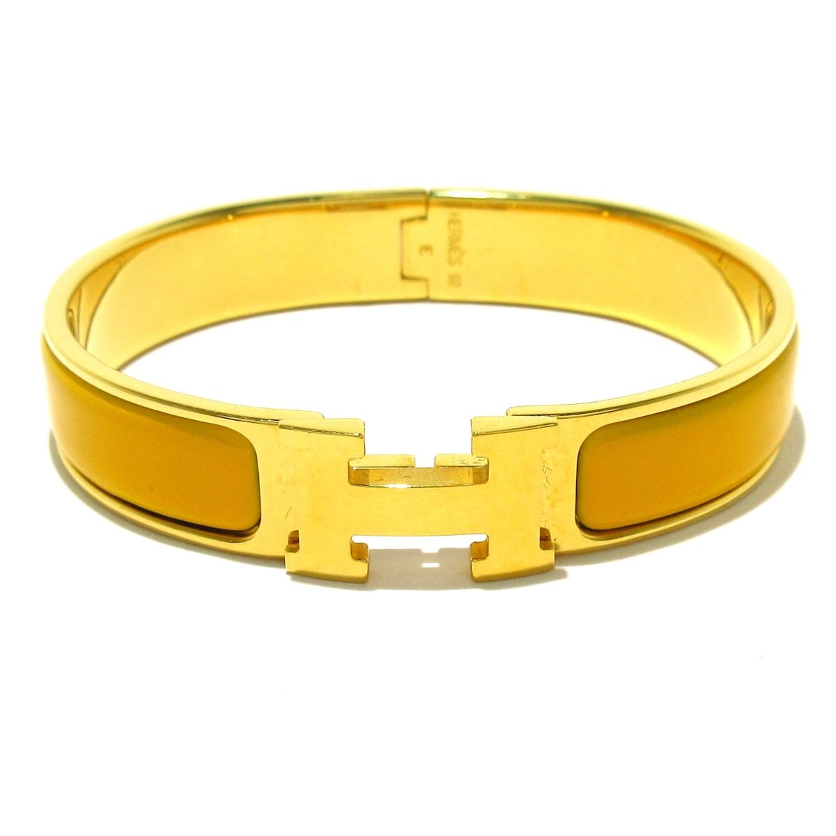 HERMES エルメス バングル クリックH ゴールド×イエロー