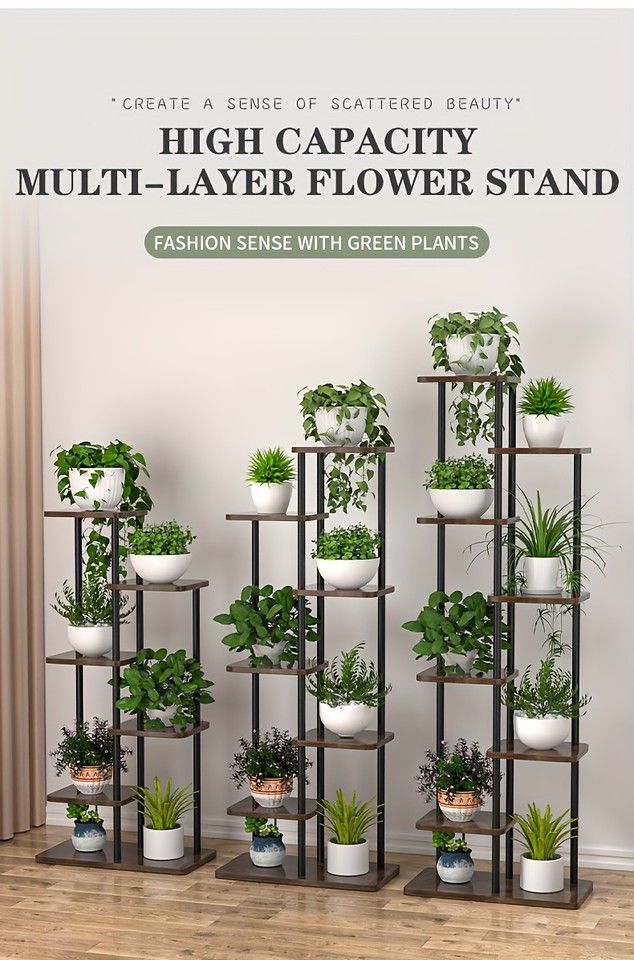 木製フラワースタンド 観葉植物ラック