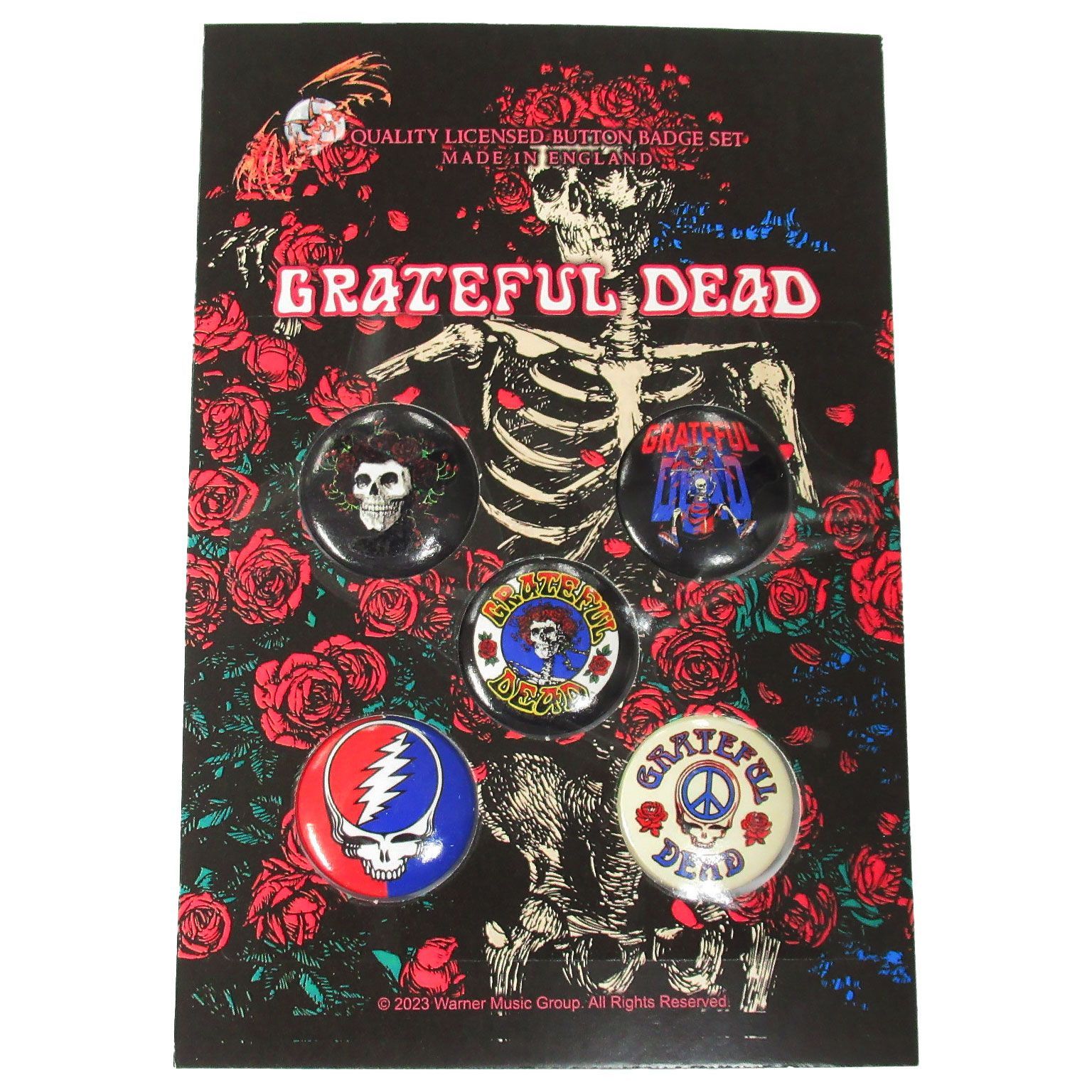 オフィシャル バンド缶バッジ グレイトフルデッド GRATEFUL DEAD 