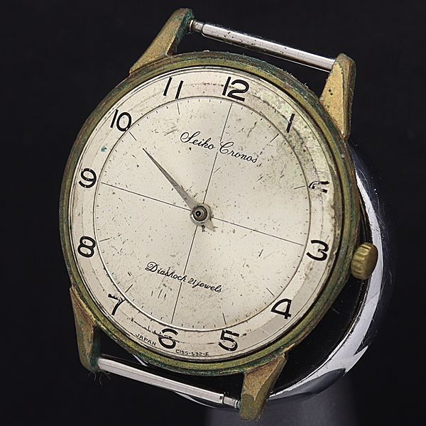 セイコー 手巻き 15030D クロノス 21石 トップのみ シルバー文字盤  