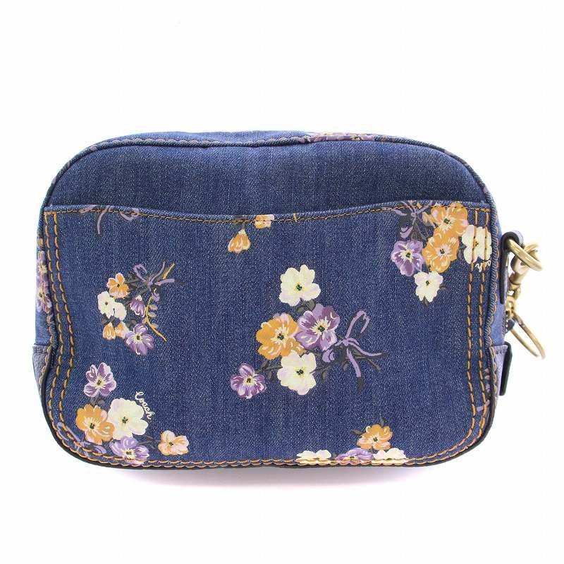 コーチ COACH ショルダーバッグ カメラバッグ チェーン デニム ロゴ