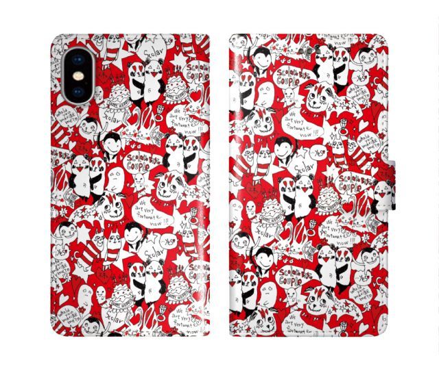 [iPhone16 Pro Max] スカラー 手帳型 ケース Galaxy A55 5G SC-53E スマホケース 全機種対応 ギャラクシー SC-51E SC-51D SC-56C SC-56B SC-53B 手帳 カバー scolar カップルパンダ 