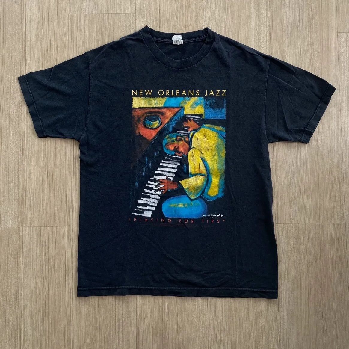 90s アート ヴィンテージTシャツ jazz バンド ダリ vintage 90's new orleans jazz ヴィンテージ アート 絵画 バンド 90s T