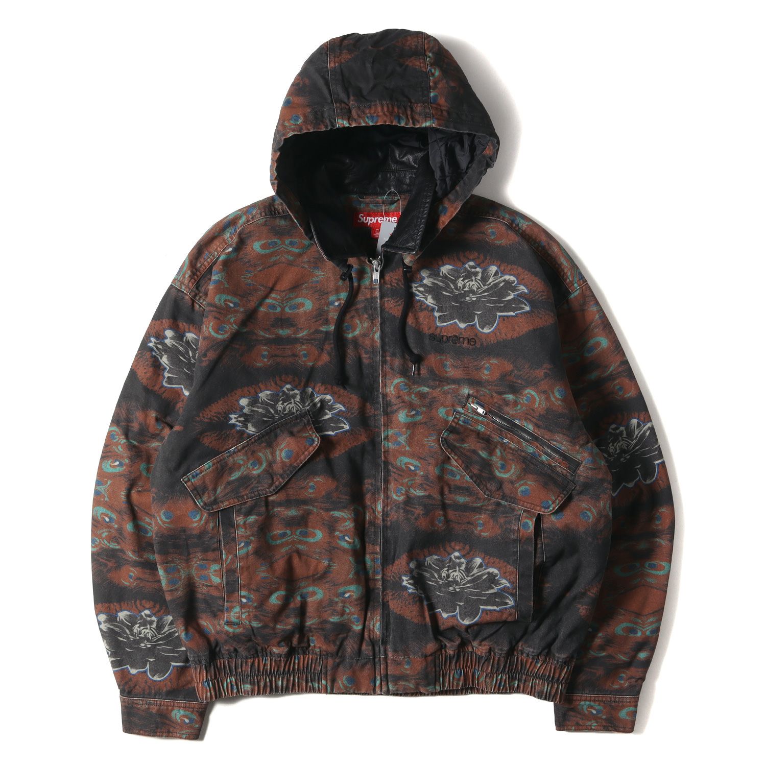 新品 Supreme シュプリーム ジャケット サイズ:M 23AW 襟レザー 孔雀柄 