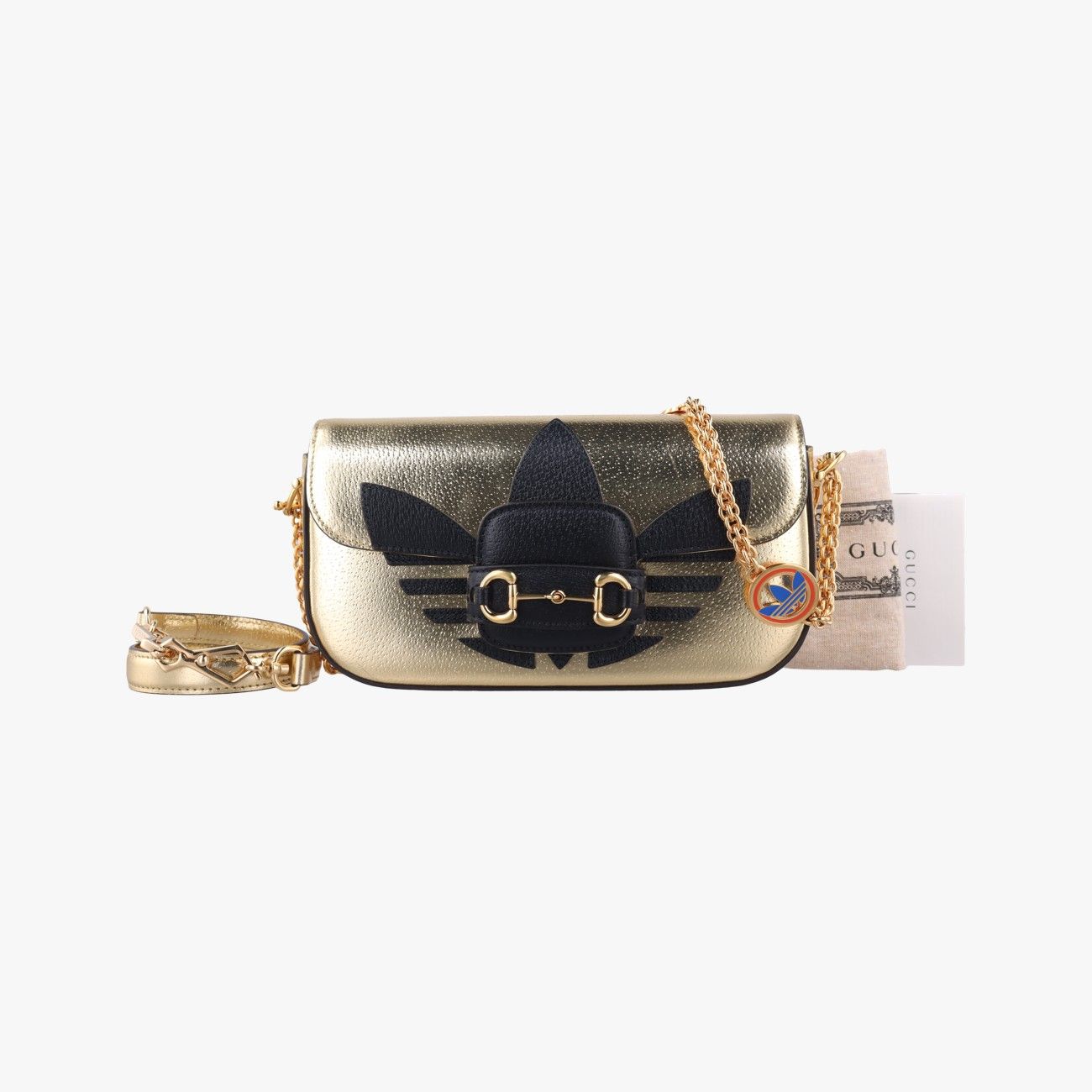 グッチGucciアディダスコラボ ホースビットゴールド×ブラックレザー722009D039431664