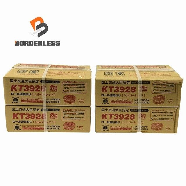 ♥品4箱セット KANAI カナイ 28mm 石膏ボード用 ロール連結ねじ KT3928 シルバーレッド 2000本 100本×20巻 116062116062