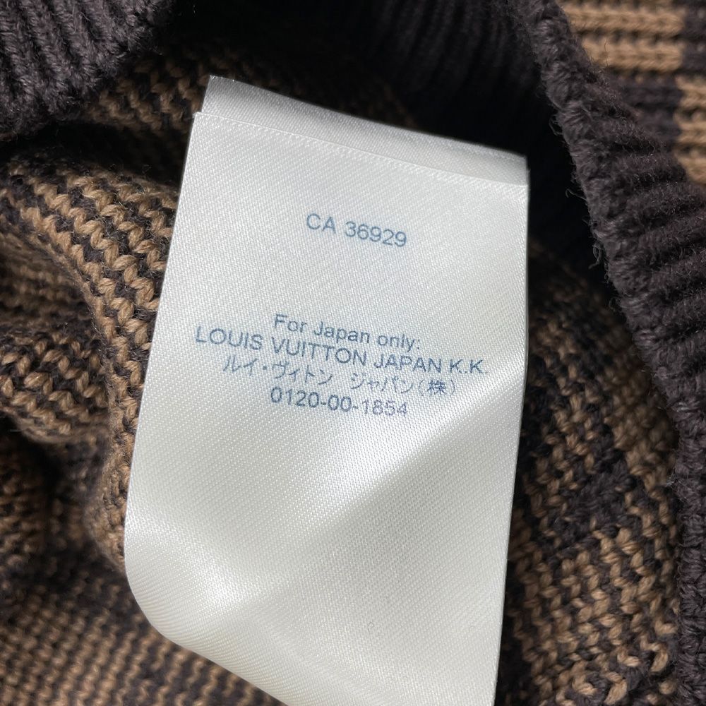LOUIS VUITTON 21AW ダミエ 長袖 ウール ニット セーター LOUIS VUITTON ルイ・ヴィトン 21AW ダミエ クールネック 長袖 ウール