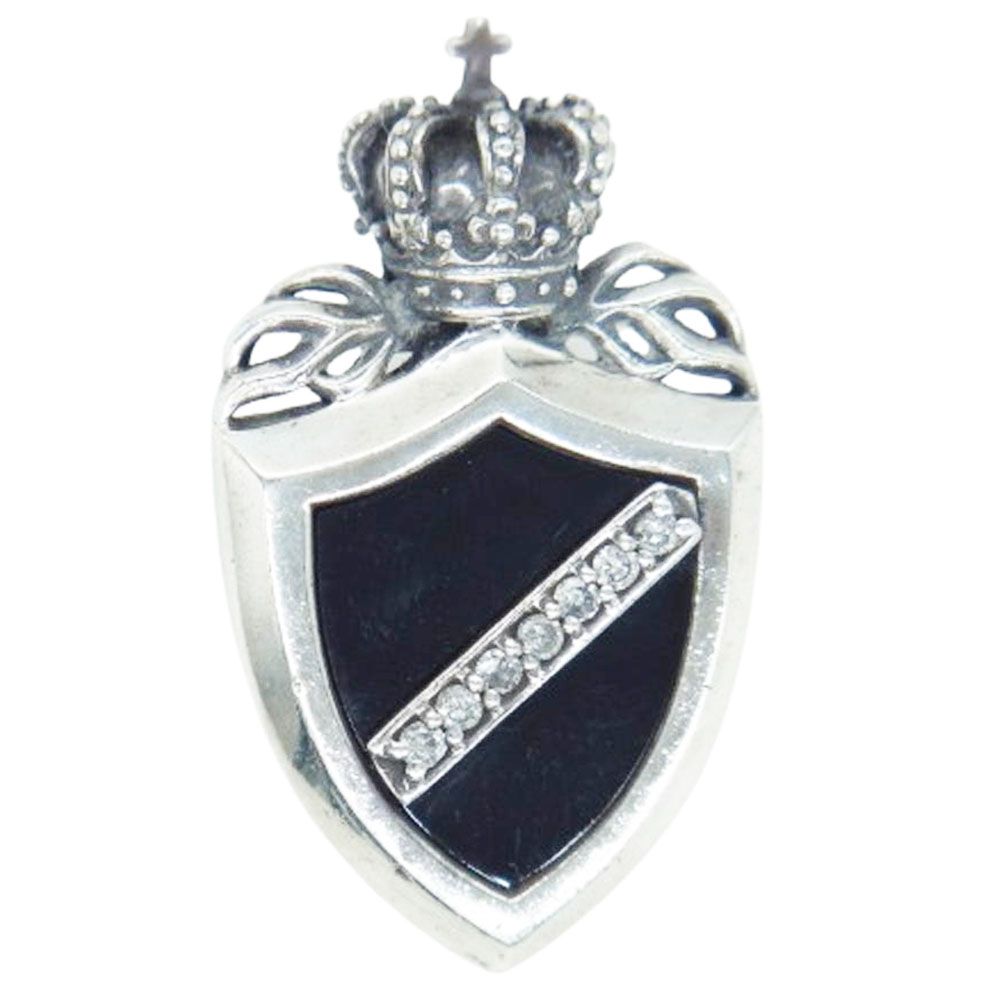 Justin Davis ジャスティンデイビス SPJ117 CROWN SHIELD クラウン シールド オニキス ペンダントトップ シルバー系