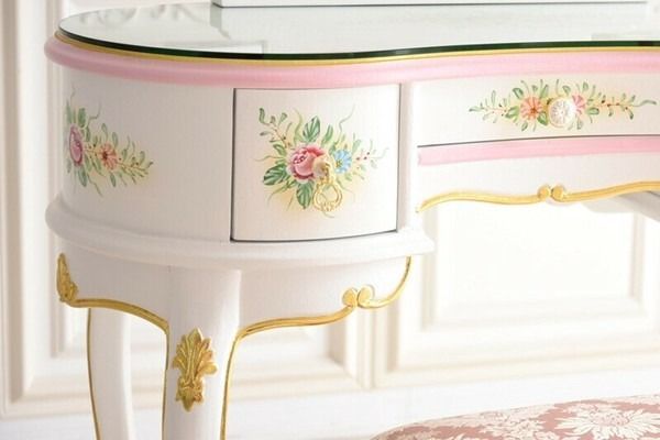 ROCOCO新型ドレッサー ガラス天板付き