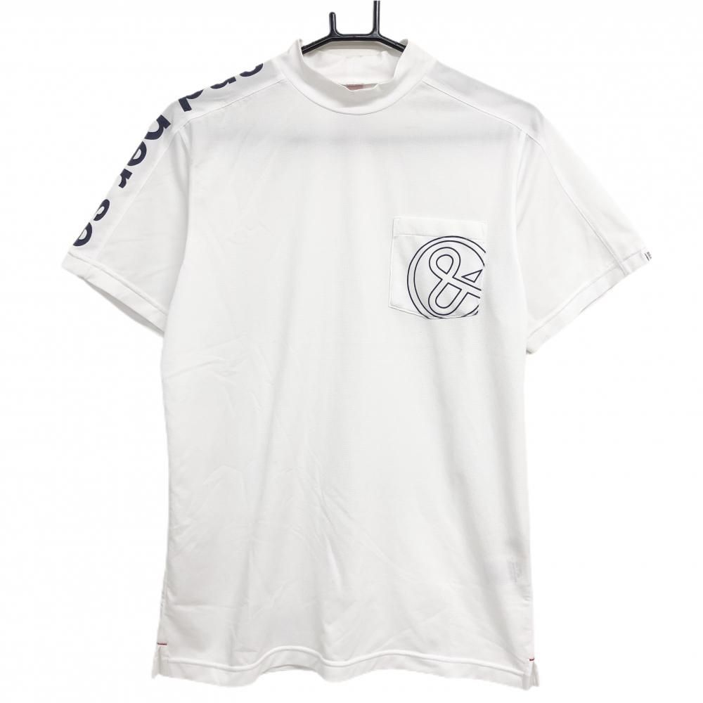 サイズ：M AND PER SE アンパスィ モックネック 半袖Tシャツ 総柄