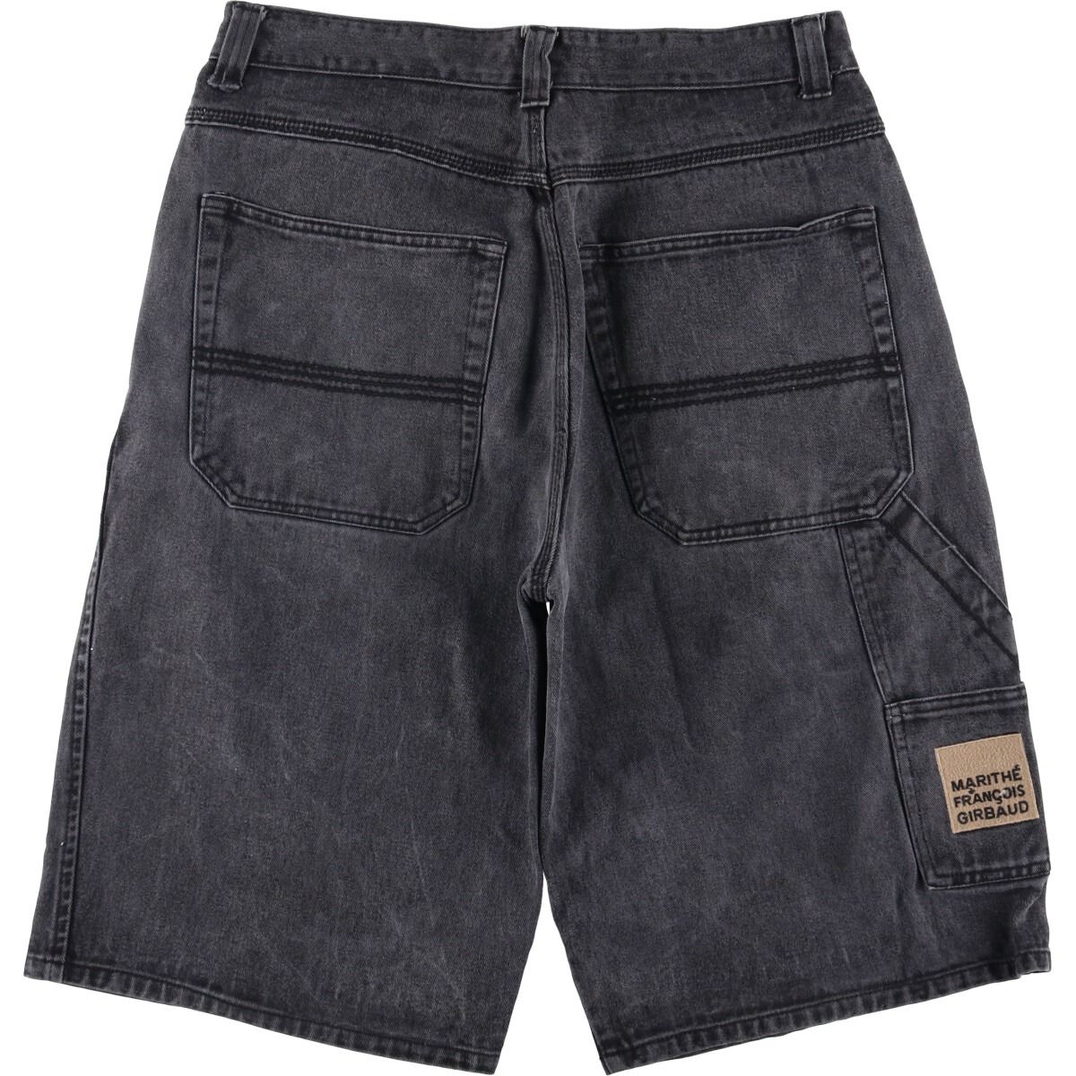 古着 マリテフランソワジルボー MARITHE FRANCOIS GIRBAUD ブラックデニムショーツ ハーフパンツ メンズw36相当 eaa587976