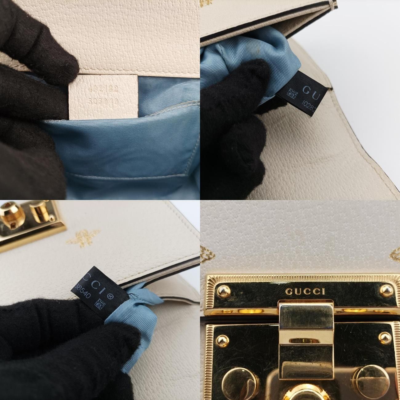 グッチGucciパドロックホワイトレザー432182I028268540