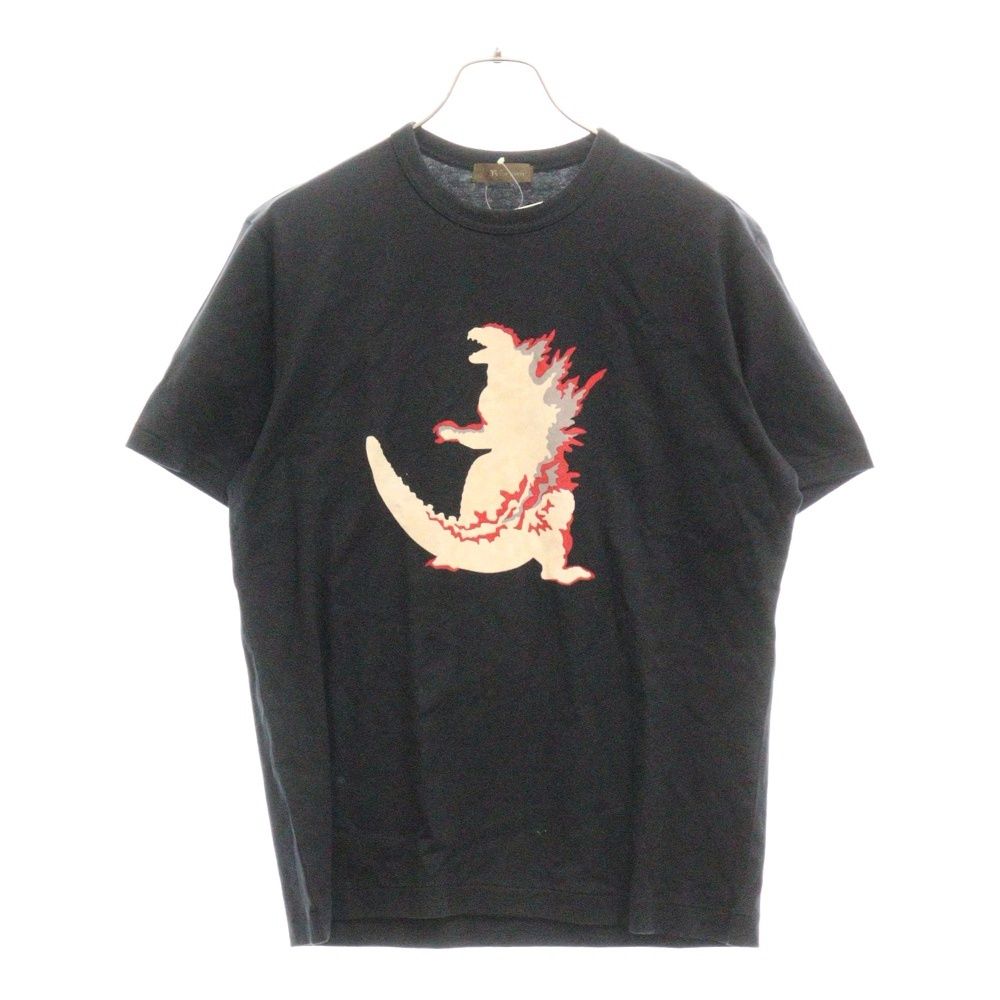 Y's for men (ワイズフォーメン) 01AW × 東宝 ゴジラ フロントプリント 半袖Tシャツ カットソー ブラック MV-T04-068