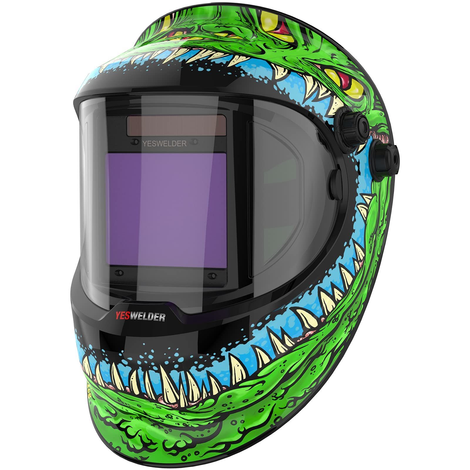新着商品 遮光速度 1|30000秒 遮光度4|5-9|9-13 ４アークセンサー 本当の色を映す TIG 側面も見える広視野 MIG 自動遮光 ARC溶接 研磨 溶接面 プラズマ切断に対応 YESWELDER LYG-Q800D-ME