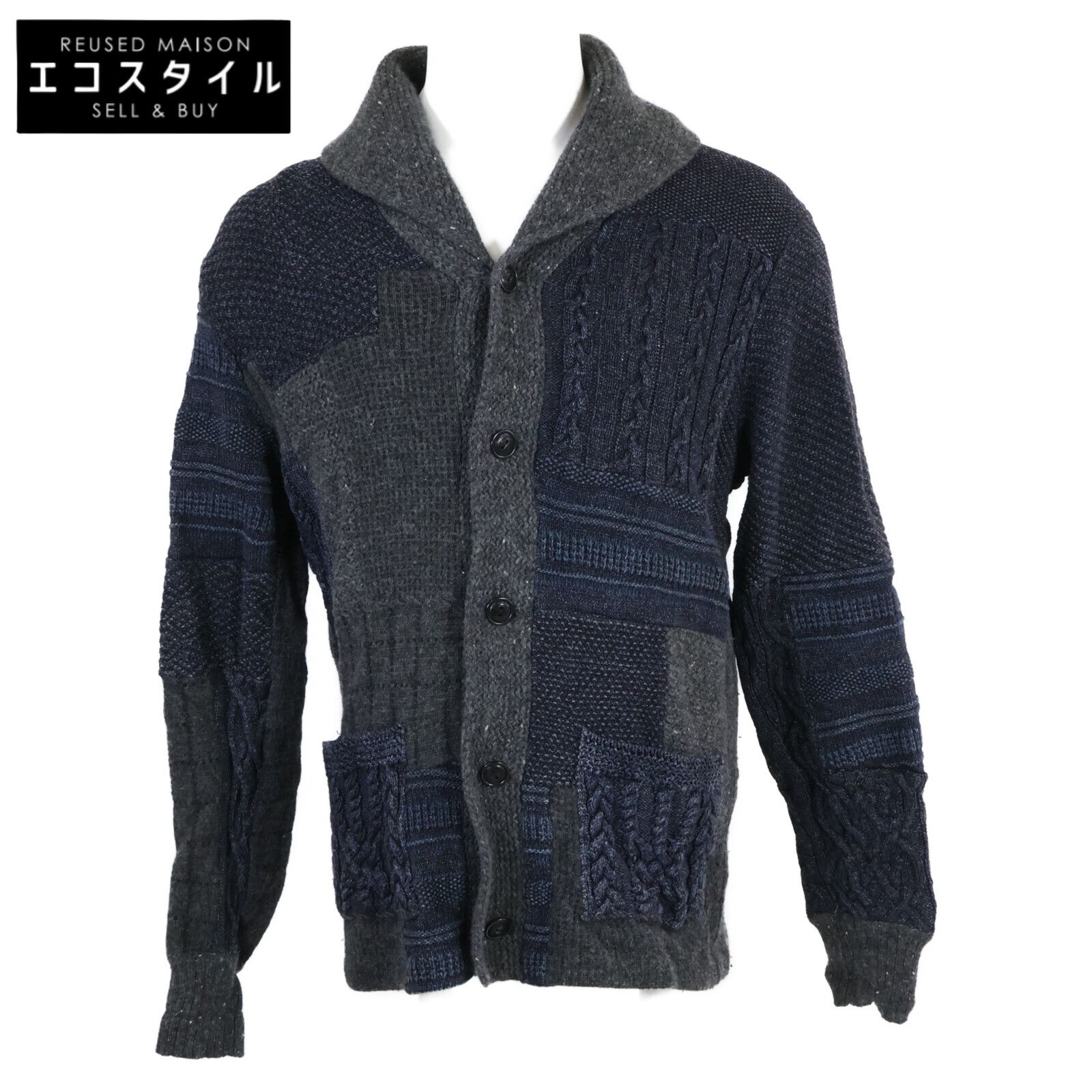 RRL ダブルアールエル カシミヤ混 パッチ―ワーク M