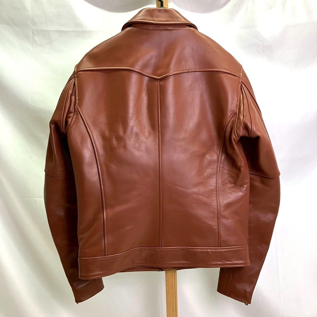 01w-5432 スリーレッグス Three Legs 馬革 ライダースジャケット ブラウン サイズM メンズ レザージャケット 品