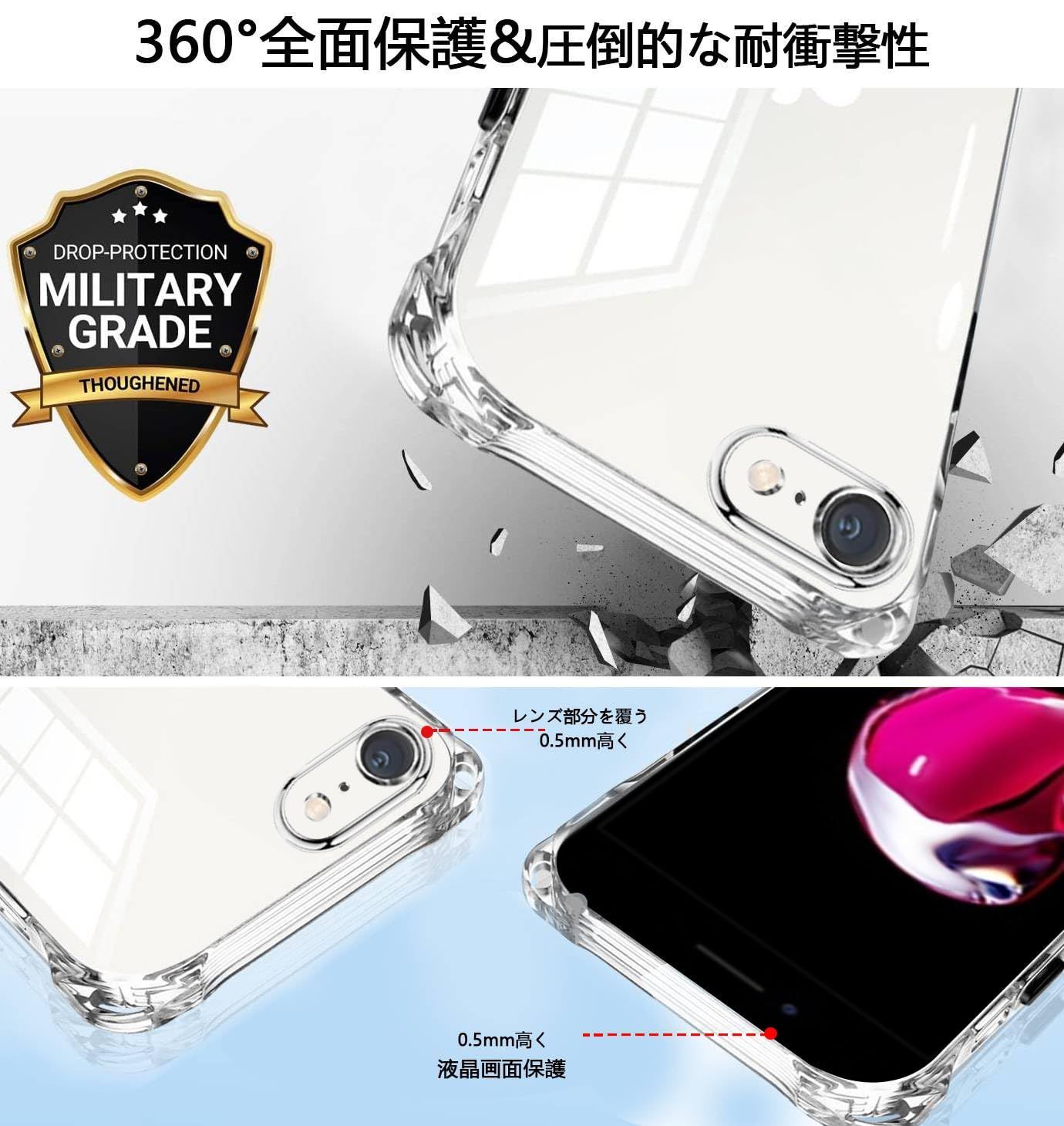 CASETiFY クリア iPhone 14 Pro Max ケース 黄ばみにくい素材/2m