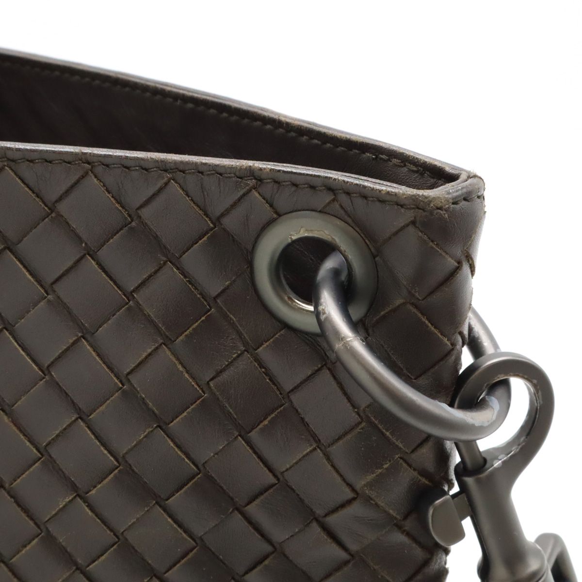 BOTTEGA ショルダーバック 斜め掛け イントレチャート ダークブラウン