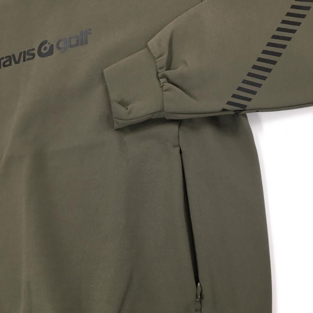 ☆特価☆【新品】グラビスゴルフ トレーナー カーキ×黒 袖ライン ロゴ