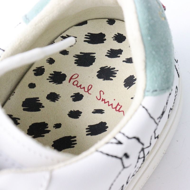 新品PaulSmith希少レザースニーカーラビット刺繍 希少 レア ポールスミス Paul Smith ラビット刺繍 レザー