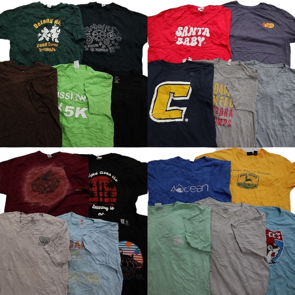 古着卸 mix プリント 半袖Tシャツ 20枚セット メンズ XL 企業 バッキーズ ワンポイント ヴァンズ 古着 NA0099