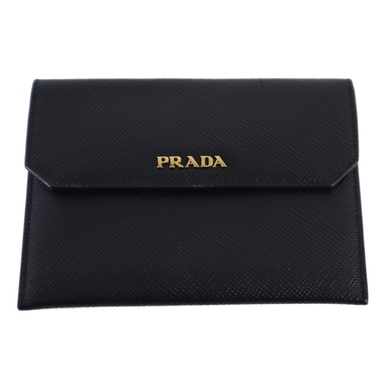 バーゲンで PRADA プラダ 財布 札入れ カード入れ レザー ロゴ 黒