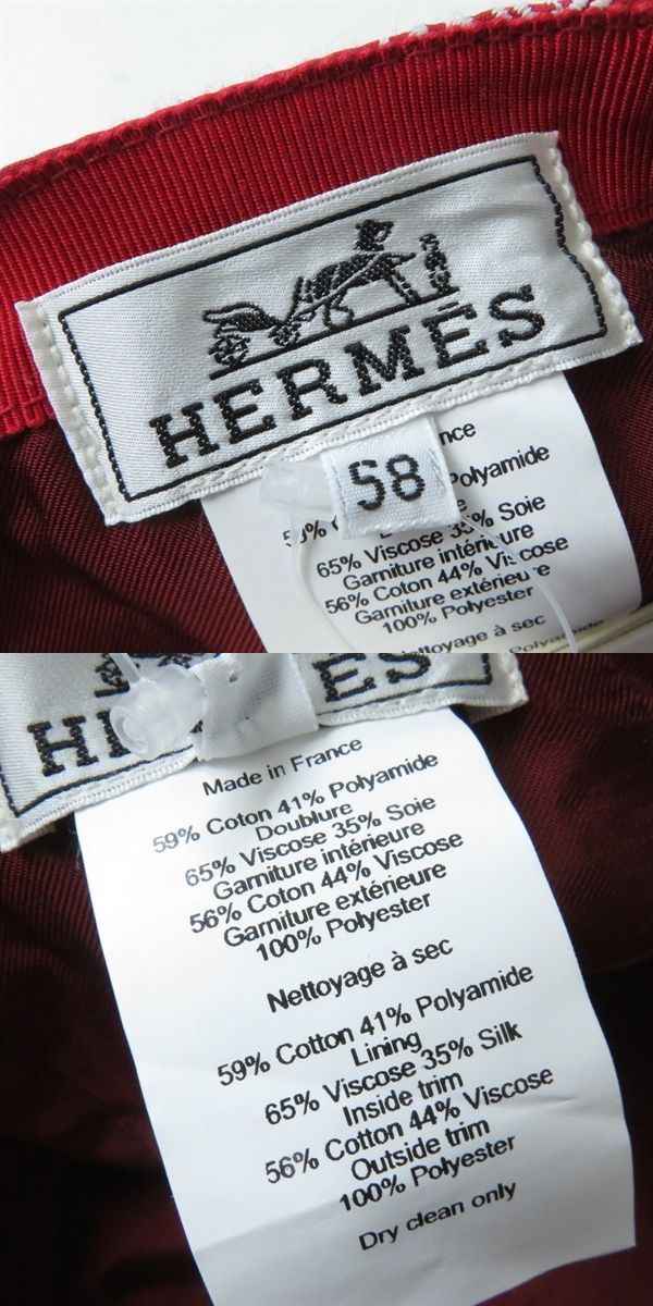 未使用◇定価91300円 HERMES エルメス 21AW 212001N 総柄 クルードセルボタン キャスケット セレナ・バンダナ キャップ 帽子  ROUGE 58