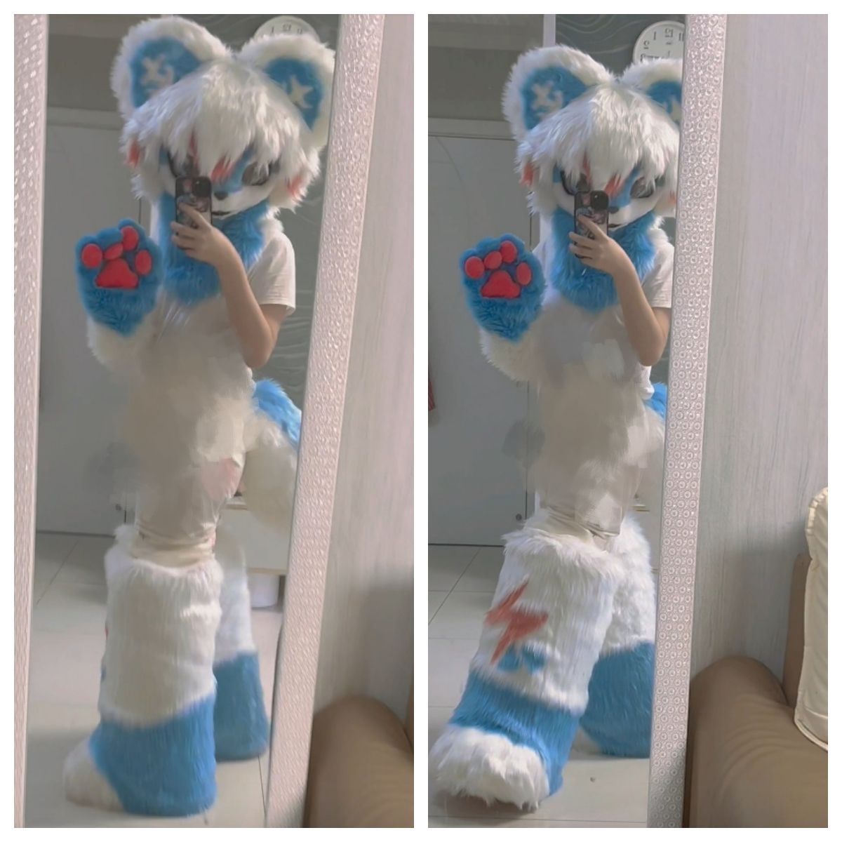 ファースーツ 着ぐるみセット NO.86 くま 青 ケモノ ファー