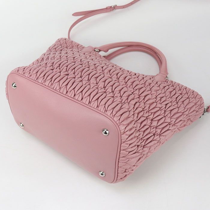 ミュウミュウ ピンク マテラッセ レザー トートバッグ MIUMIU(OUTLET) ミュウミュウ アウトレット 2WAY マテラッセ
