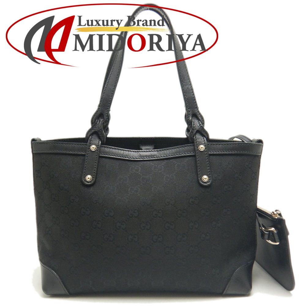 GUCCI ブラック トートバッグ GUCCI グッチ 269878 トートバッグ GGキャンバスxレザー ブラック