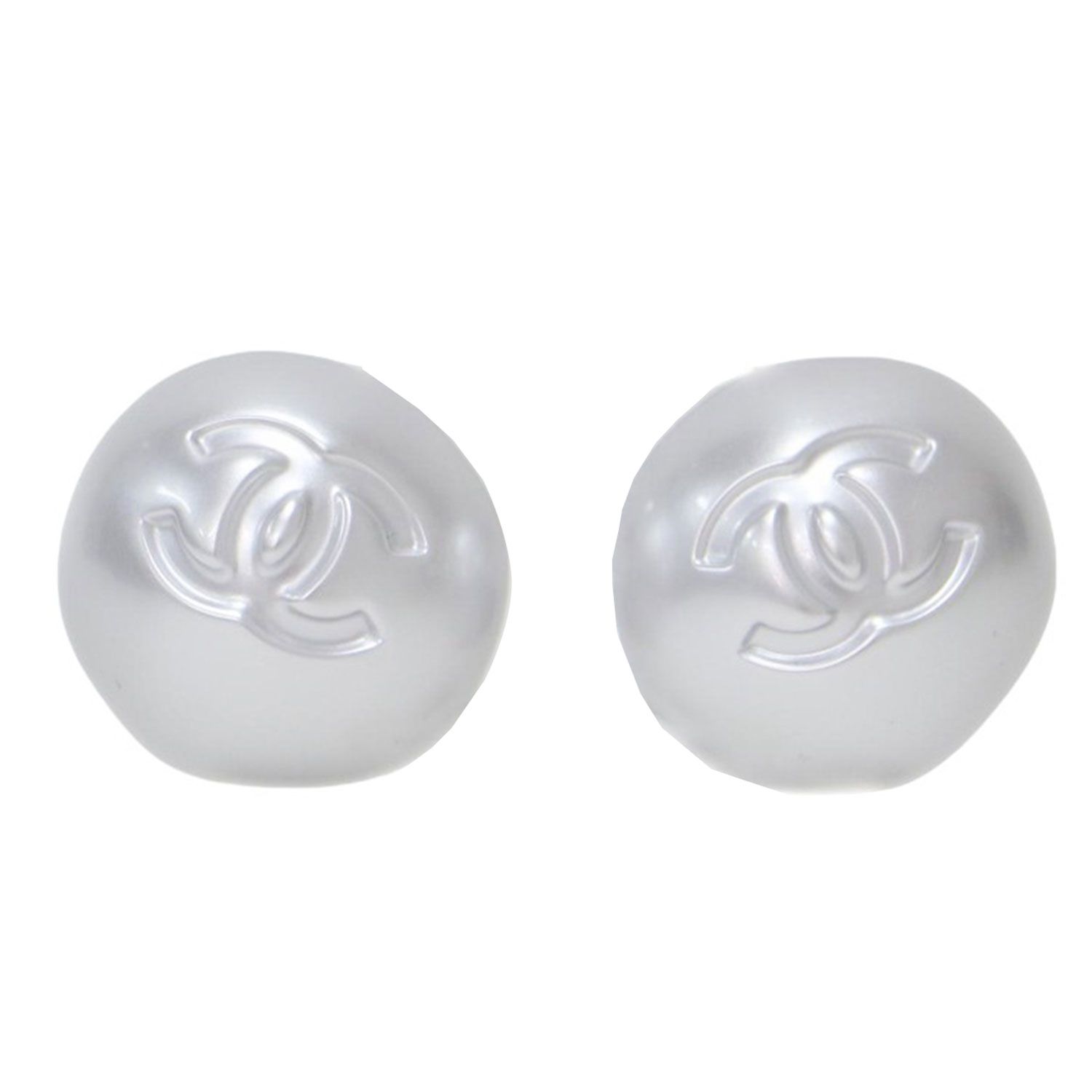 美品】CHANEL シャネル ピアス シルバー ホワイト / 25春夏 ココマーク