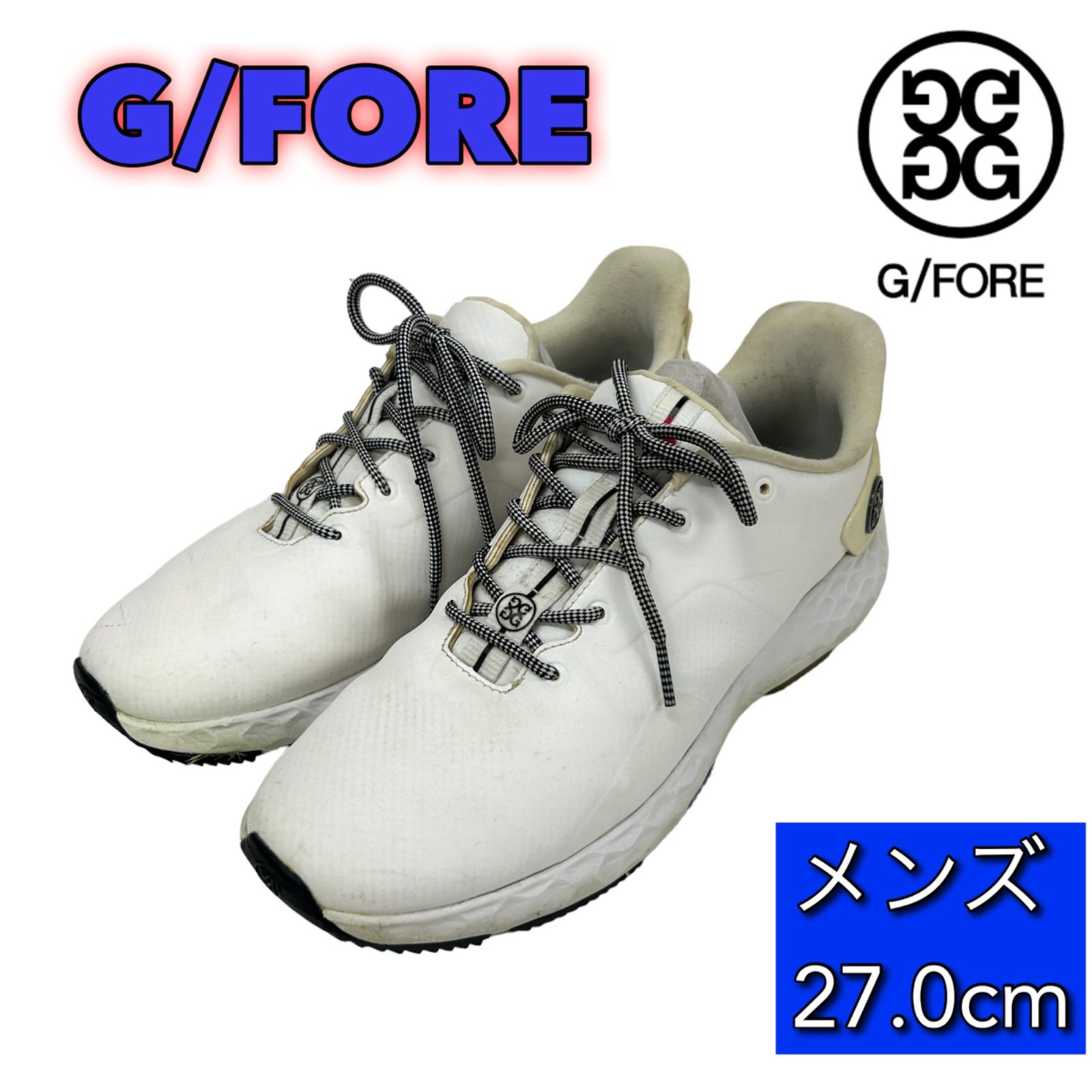 G/FOREメンズゴルフ用ホワイトスニーカー厚底 G/FOREメンズゴルフ用ホワイトスニーカー厚底