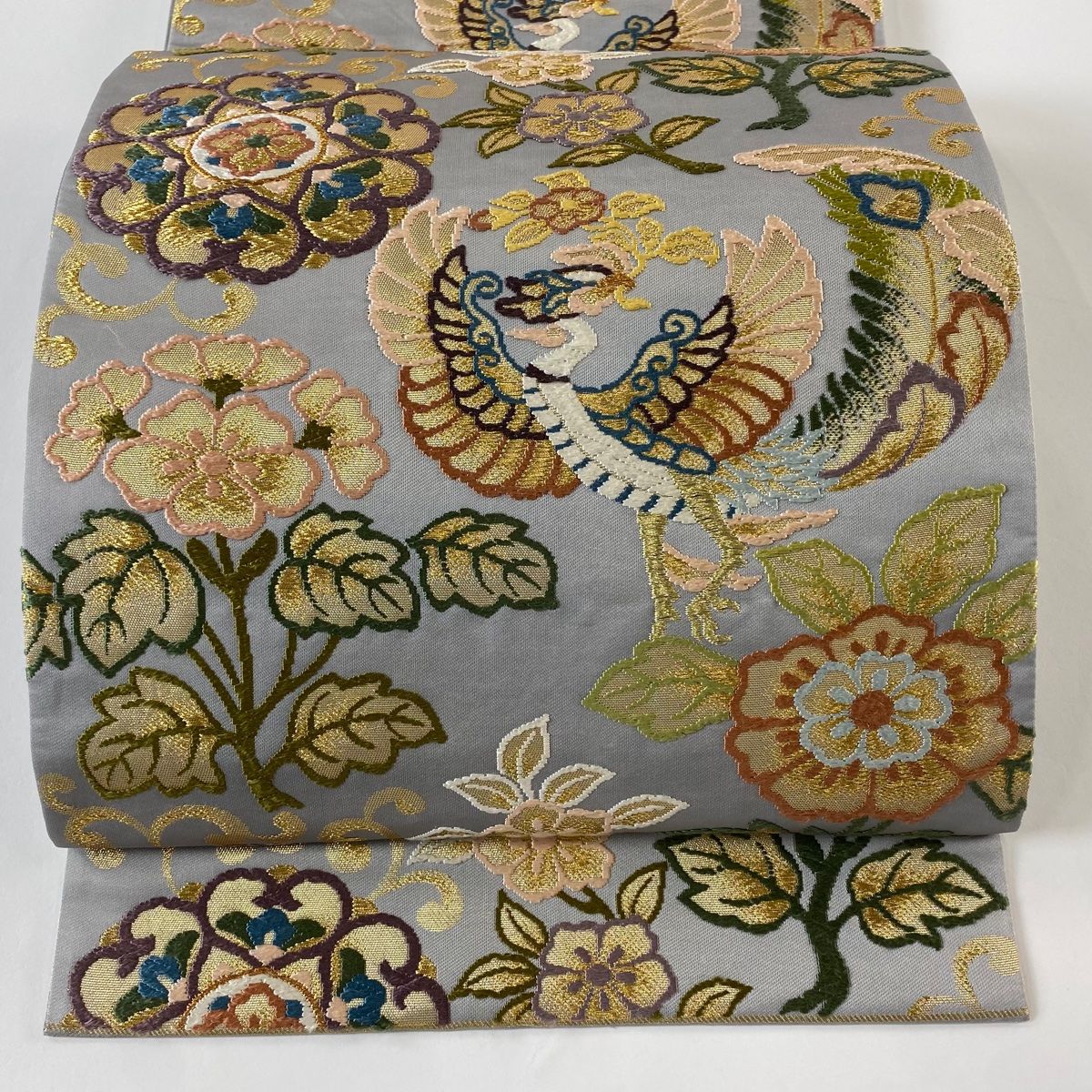 六通］袋帯 中古品 万華秀鳳文様 438cm O-812